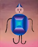 Fabian Fobbe, "Bettfloh", 2012, Öl auf Leinwand