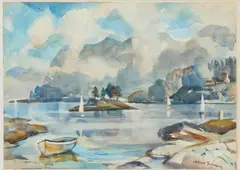 Adam Bruce Thomson, PLOCKTON, RISING MIST, watercolour