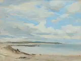 Robert Buchan Nisbet, COVESEA BAY, LOSSIEMOUTH, oil on canvas laid to board