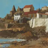 George Gilbert, CABIN BAY, ST MONANS, oil on board