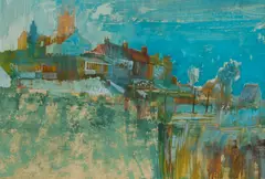 William Birnie, EAST COAST VILLAGE FANTASY FIFE, watercolour
