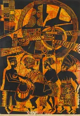 Jimoh Buraimoh, DANCERS, Etching, 32/100