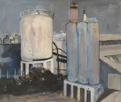 David McClure, TANKS AND BARRELS, ARDROSSAN I, Gouache