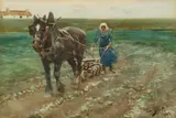 Tom Scott, PLOUGHING IN CAITHNESS, watercolour