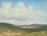 Robert Buchan Nisbet, PASTURES GREEN, oil on canvas laid to board