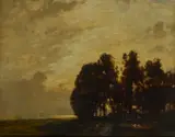 Robert Noble, SHEPHERD UNDER THE COPPICE OF TREES, oil on canvas