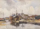 Robert Weir Allan, THE BOATYARD, watercolour
