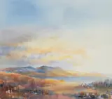 Ethel Walker, ARRAN FROM SKIPNESS, oil on board