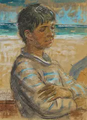 Geoffrey Squire, PORTRAIT OF A YOUNG BOY, mixed media
