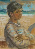Geoffrey Squire, PORTRAIT OF A YOUNG BOY, mixed media