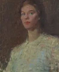 Geoffrey Squire, PORTRAIT OF A WOMAN, Oil on board