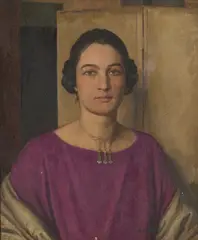 Randolph Schwabe, PORTRAIT OF A LADY IN PURPLE, oil on canvas