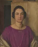 Randolph Schwabe, PORTRAIT OF A LADY IN PURPLE, oil on canvas
