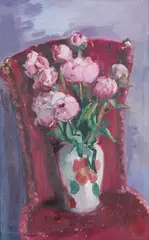 Kathryn Kynoch, PINK PEONIES IN BLOOM, oil on canvas