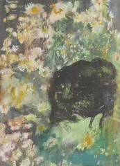 Brent Millar, DAISY STILL LIFE, oil on conjoined paper
