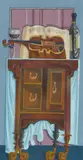 Richard Norman, VIOLIN ON SIDEBOARD, gouache and ink