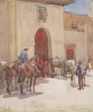 David Macbeth Sutherland, CORNER OF THE HORSE MARKET TOLEDO, watercolour
