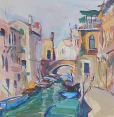 Josephine Graham, VENICE CANAL, gouache
