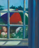 Anna Hossack, SUMMER THROUGH THE WINDOW, oil on board