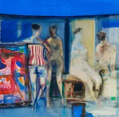Robin Philipson, A TALK IN THE AFTERNOON, 1970, Watercolour
