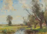 William Miller Frazer, STREAM IN SUMMER, oil on canvasboard