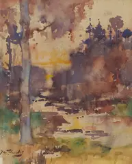 James Watterson Herald, RIVER MEANDER, watercolour