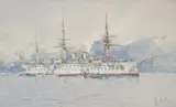 Eduardo de Martino, EMBARKATION, watercolour