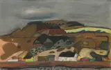 Leon Morrocco, HILL BEHIND GOURDON, pastel