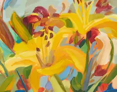 Shona Barr, YELLOW LILIES, oil on canvas