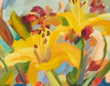 Shona Barr, YELLOW LILIES, oil on canvas