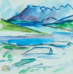 Donald Bain, KEPPOCH, charcoal and watercolour