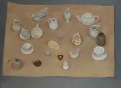Anna Miller, STILL-LIFE WITH TEAPOTS, oil on board