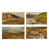 Louis Bosworth Hurt, FOUR VIEWS OF THE SCOTTISH HIGHLANDS, two oil on board and two oil on canvas laid to board (4)