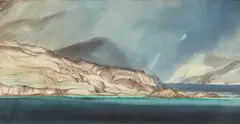Tom Shanks, STORM OVER LOCH NESS, Watercolour, pen and pencil
