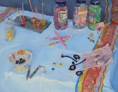 Josephine Graham, SWEETIES AND LIQUORICE, oil on canvas