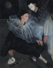 Josephine Graham, CARNEVALE COUPLE, pastel and charcoal