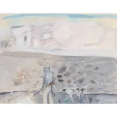 Elizabeth Blackadder, RETURN FROM THE HUNT, watercolour and pencil