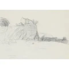 Elizabeth Blackadder, PLAGE LE POULDU, pencil