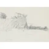 Elizabeth Blackadder, PLAGE LE POULDU, pencil