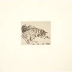 Elizabeth Blackadder, ROMAN CATS II (ALLAN 99), Drypoint etching, 9/40