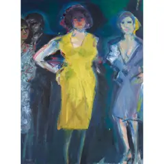 John Houston, THE YELLOW DRESS, oil on canvas