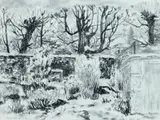 Mary Nicol Neill Armour, SNOW IN THE GARDEN, mixed media