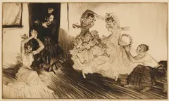 William Russell Flint, CLATTER AND WHIRL, GRANADA, Drypoint etching