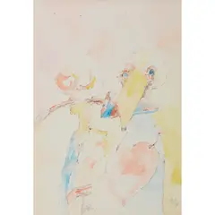 John Bellany, DEATH OF AN ALBATROSS, Ink and watercolour on paper