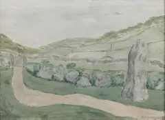 Denis Mitchell, GODREVY, STANDING STONE, oil on board