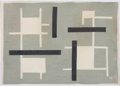 Barbara Hepworth, TABLE MAT, c.1955-60, Screenprint on linen, initialled BH in the weave lower right