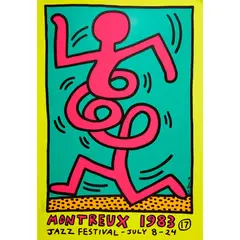 MONTREUX JAZZ POSTER (YELLOW) by Keith Haring, 1983, Screenprint, offered Jun 2026