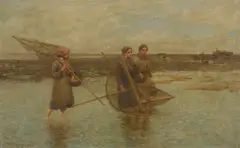 Robert McGregor, SHRIMP FISHERS, BRITTANY, oil on canvas