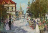 James Kay, THE FLOWER MARKET, oil on canvas