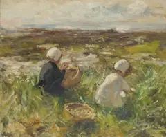 Robert Gemmell Hutchison, AMONGST THE BENTS, oil on canvas